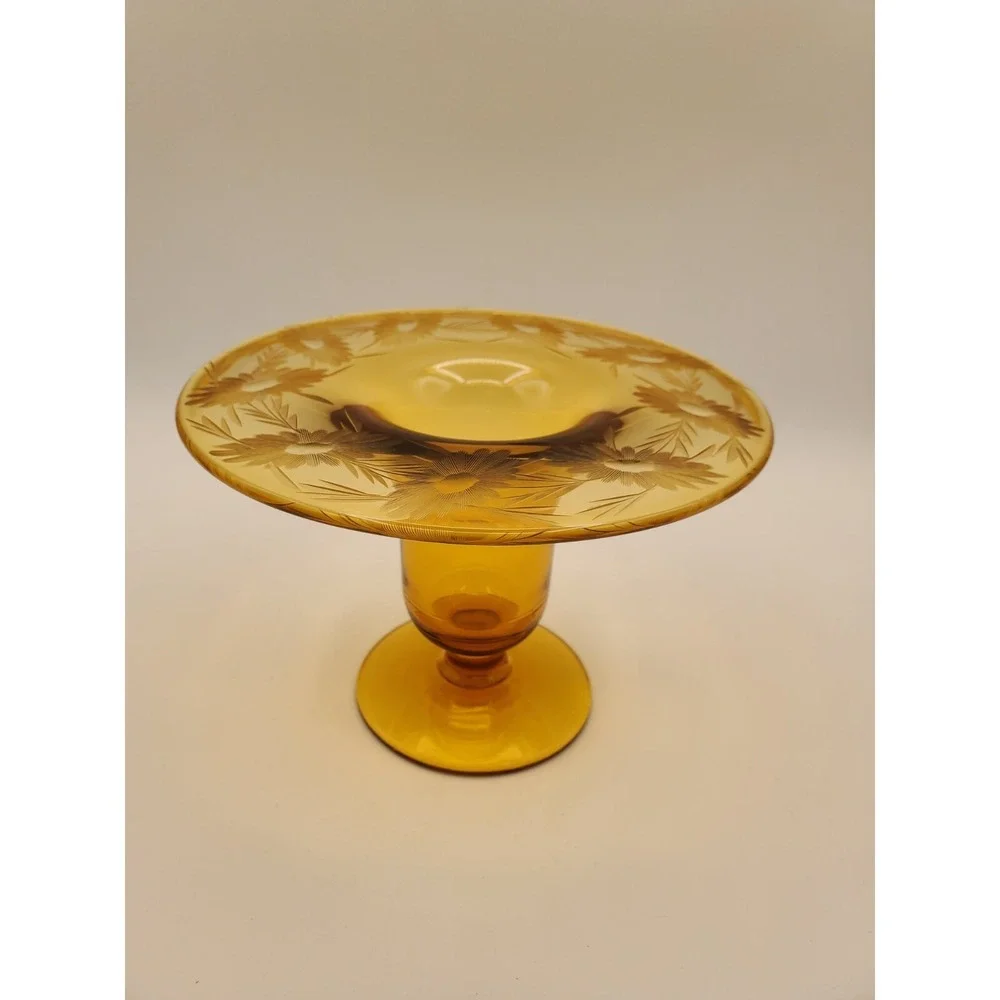 1920s Westmoreland Etched Glass Vase #1840 4.25